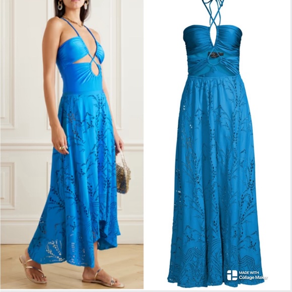 PatBO Dresses & Skirts - PatBO lace up beach dress in cobalt blue NWT